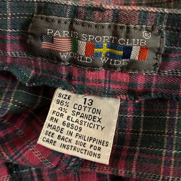 PARIS SPORT CLUB VTG 80s Plaid Stirrup High waisted pants. Size 13. Rare find! - Picture 8 of 9